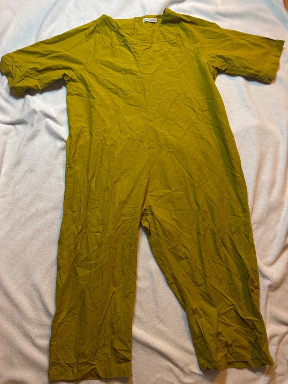 Soor Ploom Kids Short-Sleeve Romper in Mustard Yellow